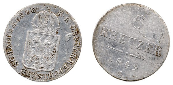 František Josef I., 6 krejcar 1849, mincovna Praha (C)