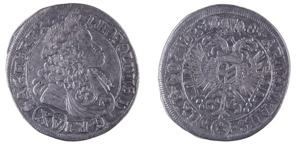 XV krejcar 1685 císaře Leopolda I., mincovna Mohuč