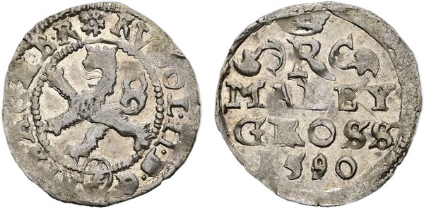 Malý groš Rudolfa II. Habsburského 1590, Kutná Hora