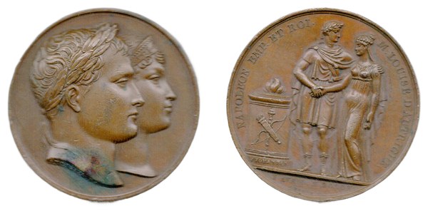 Pamětní medaile Napoleona I. Bonaparta na svatbu s Marií Luisou 1810