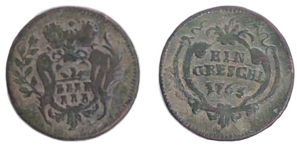 Marie Terezie, měděná grešle 1765 pro Sedmihradsko