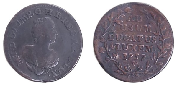 Marie Terezie, 2 liardy 1757 pro Lucemburské vévodství, mincovna Brusel
