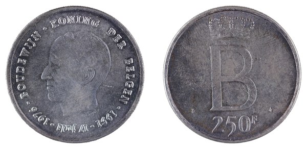 250 franků 1976, Baudouin I. Belgický