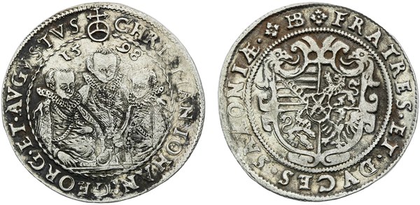 Půltolar tří bratří 1598, Drážďany – Kristián II. Saský, Jan Jiří a August