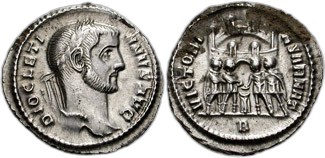 Argenteus Diokleciána, Řím, asi 295–297