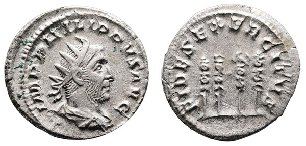 Filip I. Arab, antoninián FIDES EXERCITVS, Řím