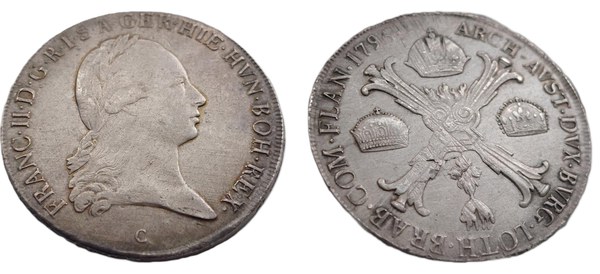 Křížový tolar Františka II. 1796 C, Praha