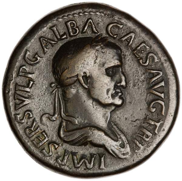 Římská říše, Galba, bronzový sestercius, Řím, 68–69
