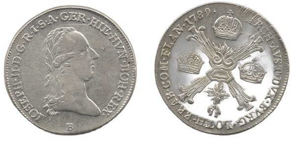 Čtvrttolar křížový Josefa II. 1789 B, Kremnice
