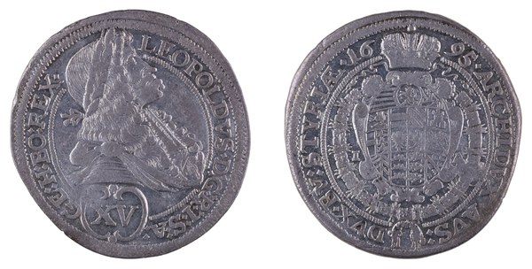 15 krejcar Leopolda I. 1695, Graz