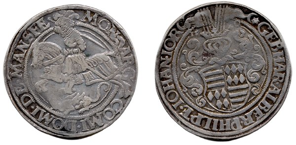 Mansfeldský tolar 1540 se svatým Jiřím