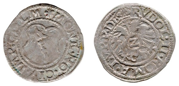 Colmar, půlbatzen s titulem císaře Rudolfa II.