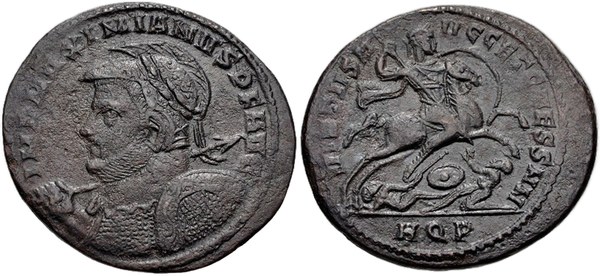 Nummus Galeria Maximiana jako augusta, Aquileia 305–306
