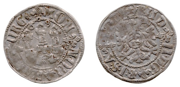 Hamburk, dvojšilink 1608 s titulem Rudolfa II.