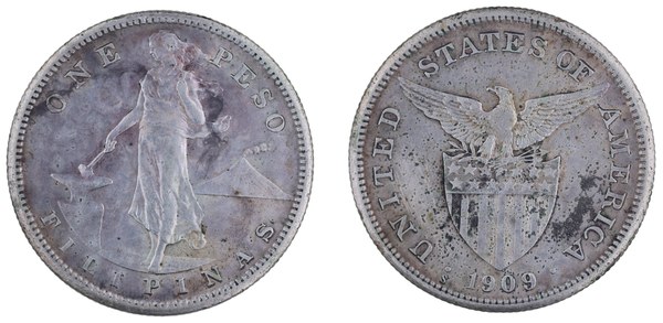 Filipíny pod správou USA, stříbrné 1 peso 1909 S