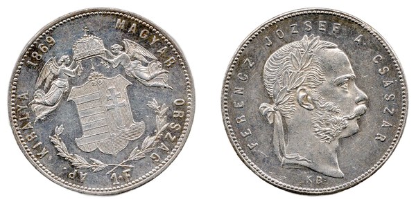 1 forint Františka Josefa I. 1869 KB
