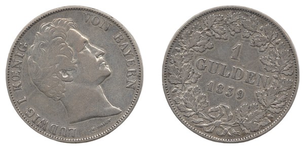 Ludvík I. Bavorský, 1 gulden 1839