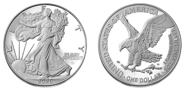 Stříbrná investiční mince American Eagle 1 oz 2026