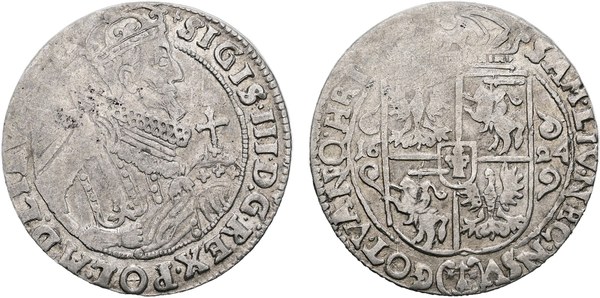Zikmund III. Vasa – ort, Bydhošť (Bromberg) 1624