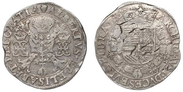 Albrecht VII. Habsburský a Isabela Klára Evženie – stříbrný patagon, Brabantsko
