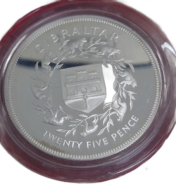 Gibraltar, 25 pencí 1977 ke stříbrnému jubileu Alžběty II., stříbro