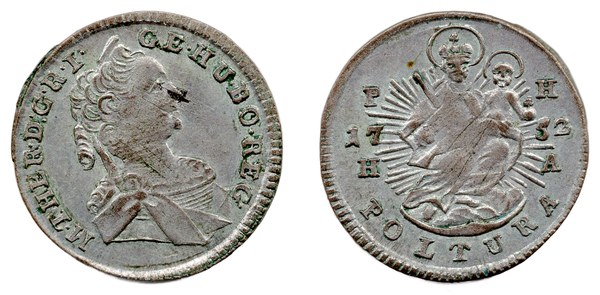 Stříbrná poltura Marie Terezie 1752