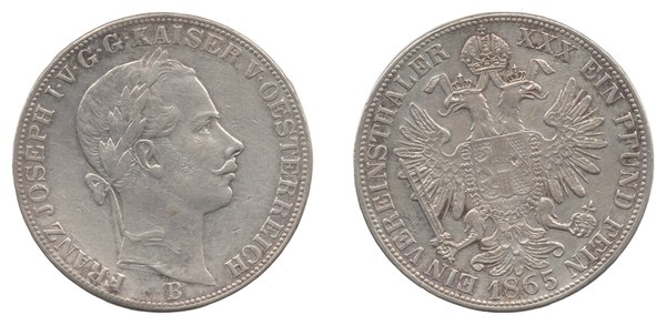 František Josef I., spolkový tolar 1865 B, Kremnice