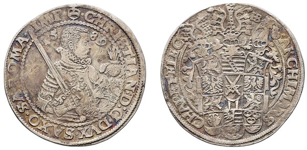 Sasko, Kristián I. Saský, tolar 1589, Drážďany