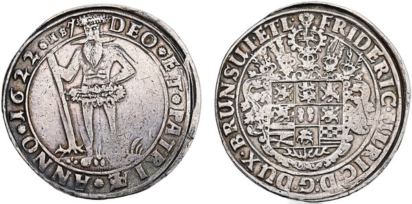 Brunšvicko-Wolfenbüttelsko, tolar 1622, Fridrich Oldřich, divý muž