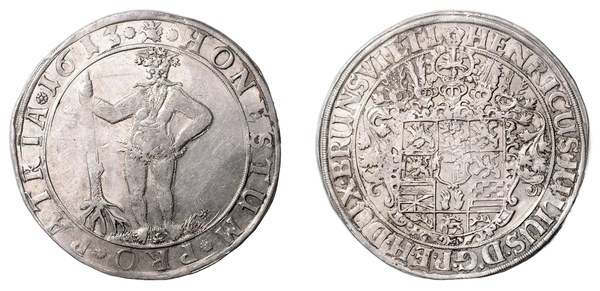 Jindřich Julius Brunšvicko-Lüneburský, tolar 1613 s divým mužem