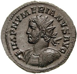 Antoninián císaře Numeriána s portrétem a opisem IMP NVMERIANVS AVG, Lugdunum 283–284