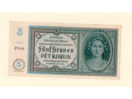 Protektorát Čechy a Morava 5 Korun 1940 S. P 044