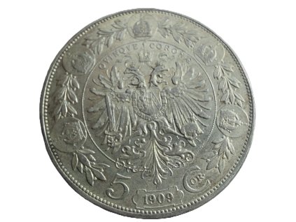 5 Koruna 1909 Schwartz /velká hlava
