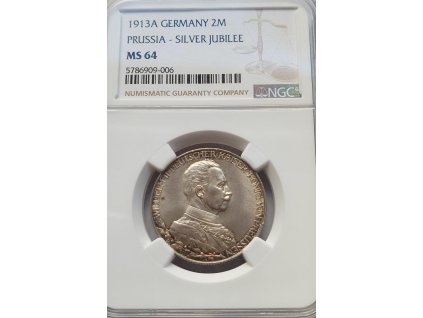 2 marka prusko 1913 a ngc ms 64 nadherna 212498428