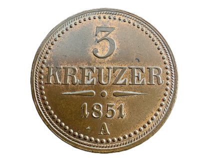 3 krejcar 1851 A František Josef I.