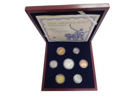 Sada oběžných mincí 2013 proof - 20 let ČNB a české měny 2013 - dřevěná etue