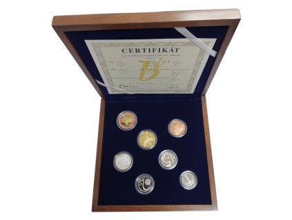 Sada oběžných mincí 2015 proof - dřevěná etue