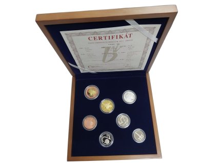 Sada oběžných mincí 2017 proof - dřevěná etue
