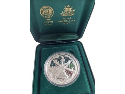 australie stribrny 5 dollar 2000 proof olympiada sydney v etui 204437714