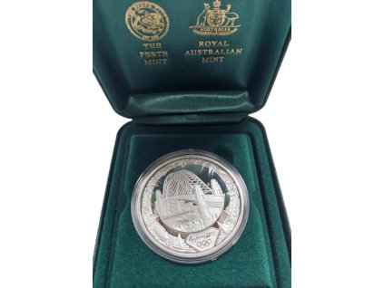 australie stribrny 5 dollar 2000 proof olympiada sydney v etui 204438072