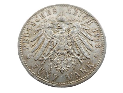 stribrna 5 marka prusko 1913 a pekna 210511626