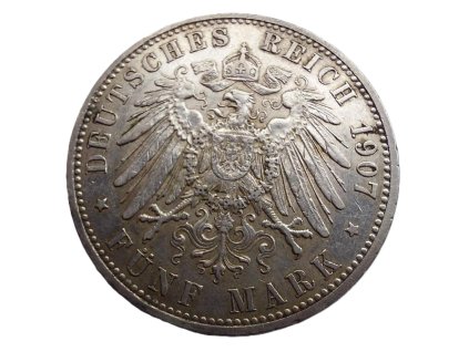 stribrna 5 marka 1907 a wilhelm ii prusko 226725641