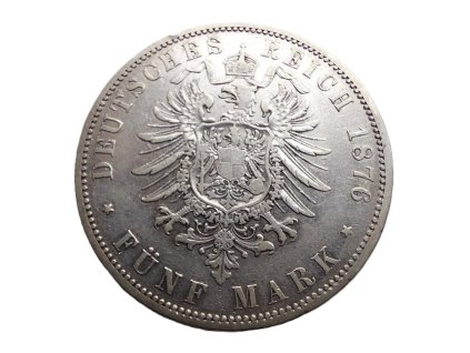 stribrna 5 marka 1876 a wilhelm i prusko 226728584