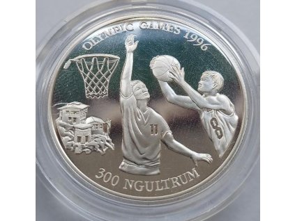 bhutan stribrny 300 ngultrum 1996 proof olympiada 204446339