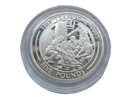 gibraltar stribrny 5 pounds 2005 proof 204447069