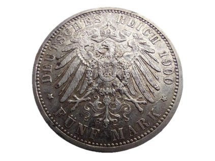 5 mark 1900 A – Vilém II., Prusko