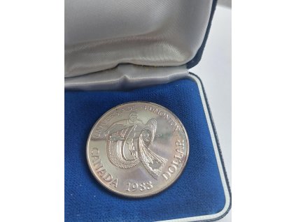 kanada stribrny 1 dollar 1983 v etui 223785089