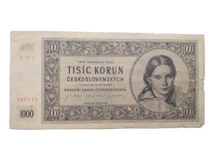 1000 korun 1945 serie e 01 neperforovana 227439006