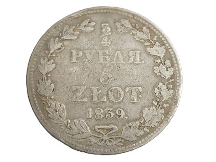 Polsko (Kongresové království) – ¾ rubl / 5 zlotých 1839 MW