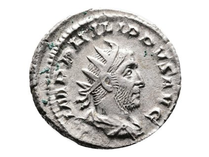 Římská říše - Antoninián Philippus Arabs s motivem věrnosti armády (FIDES EXERCITVS)
